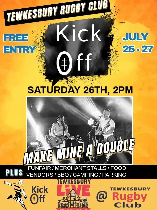 🗓️Countdown to Tewkesbury Live - 5 Days To-Go

Here’s a glimpse at some of our Saturday acts:

Make Mine A Double - Saturday @ 2.00pm

Az Acoustic - Saturday @ 4.00pm